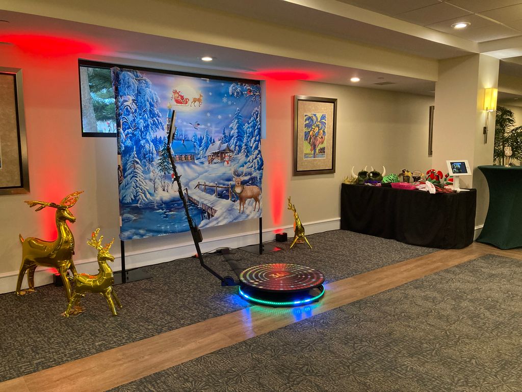 Christmas setup for the 360 Booth