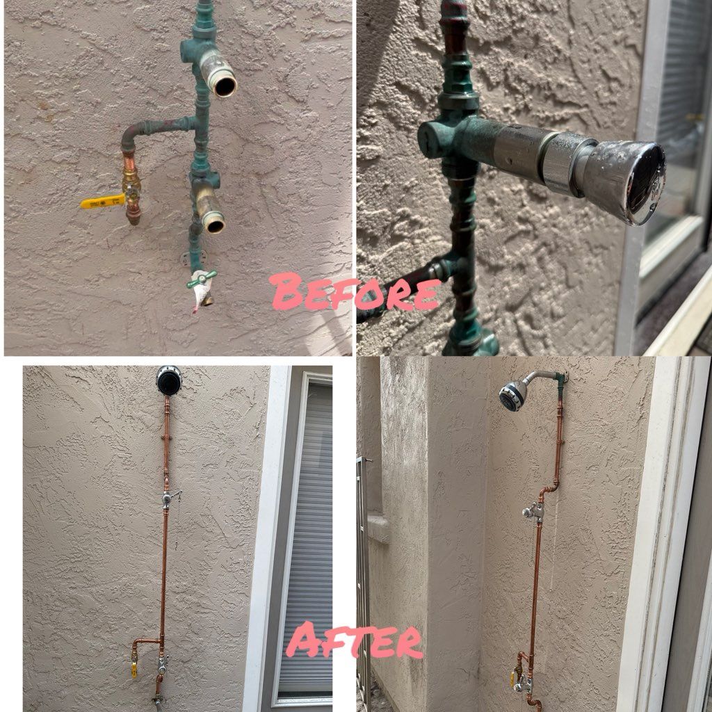 Outdoor shower replacement and installation 
