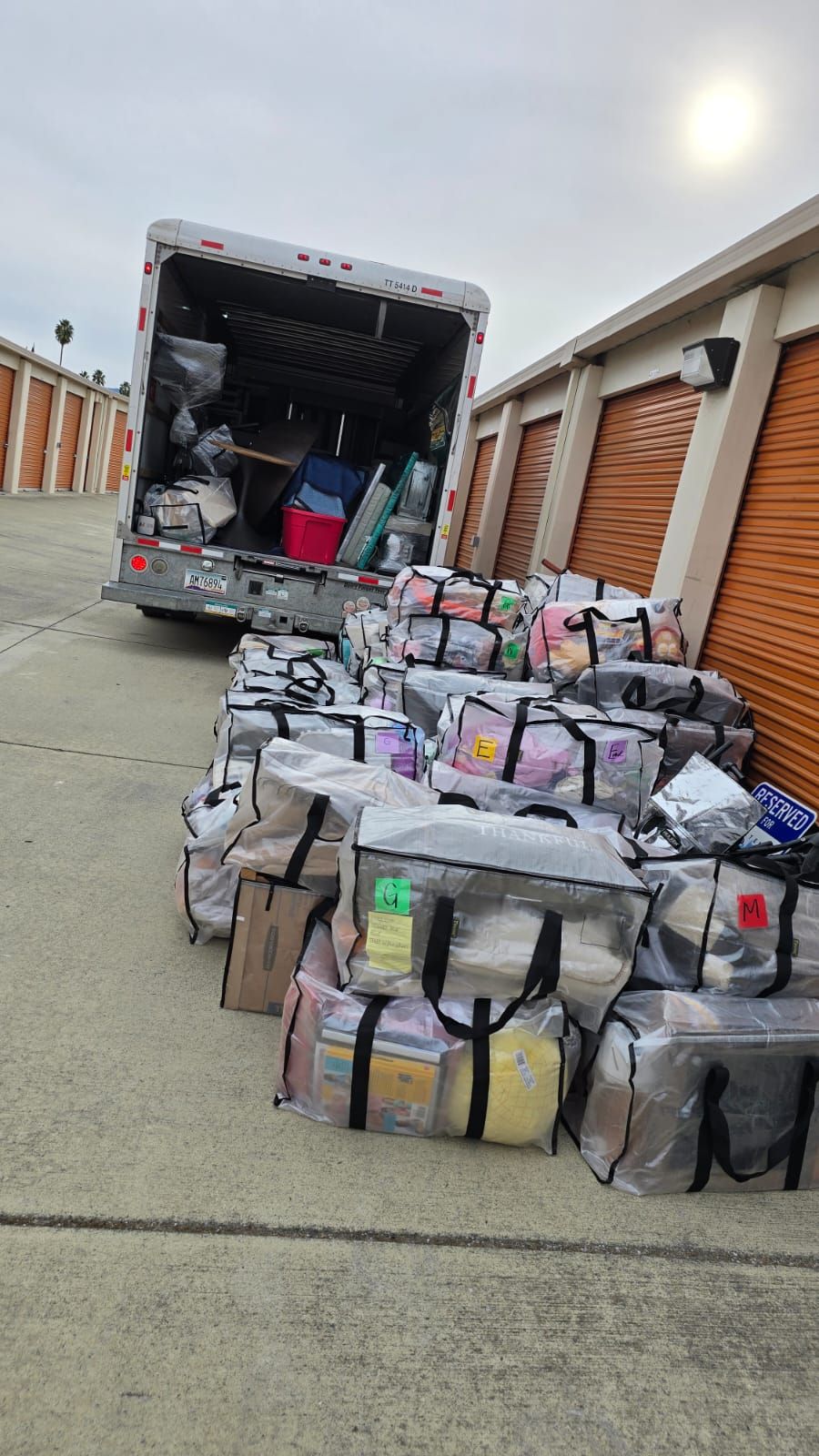 Relocating customers personal items to storage. 