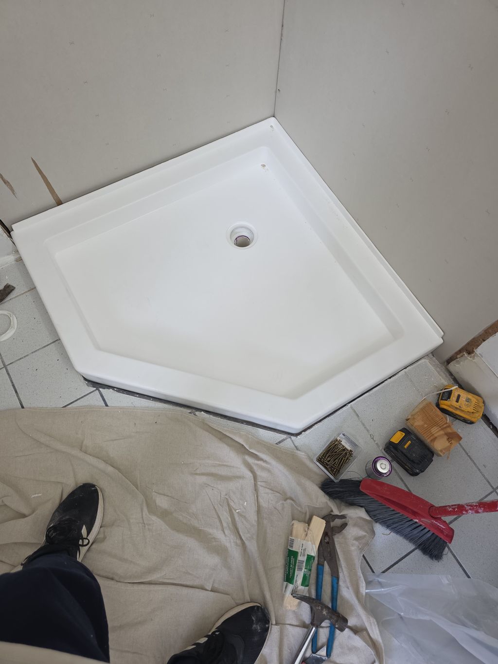installing shower base