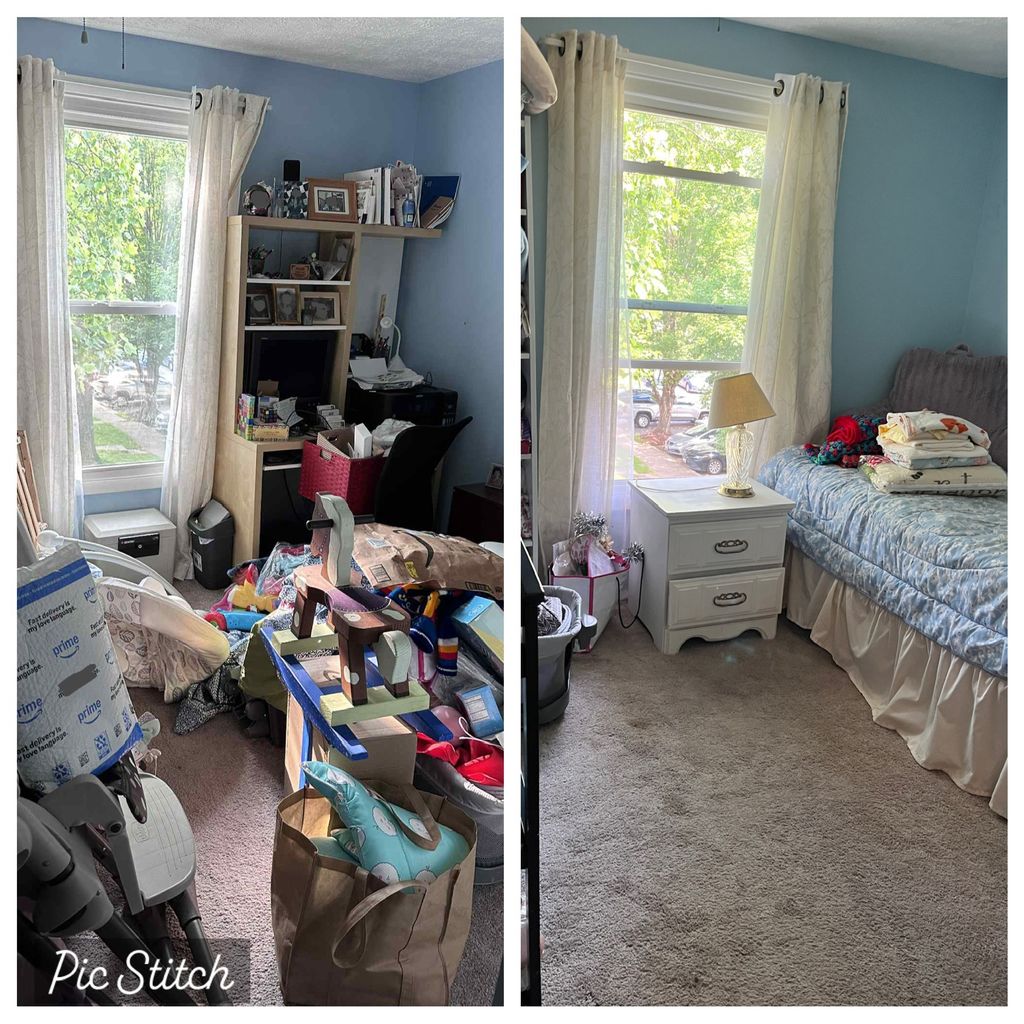 BEFORE and AFTER, guest bedroom 