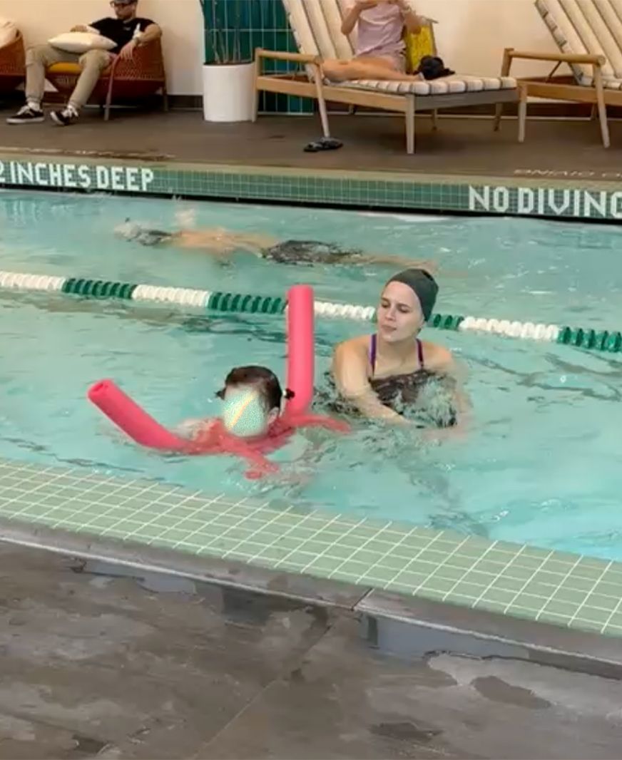 Private swim lesson — building confidence step by 
