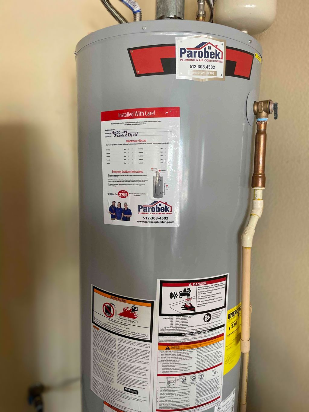 40 Gallon Gas Water Heater Installation in La Gran