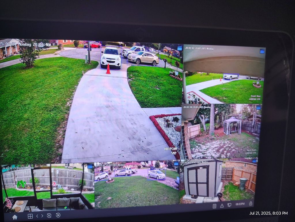 Six Cameras NVR setup AI motion tracking with disp