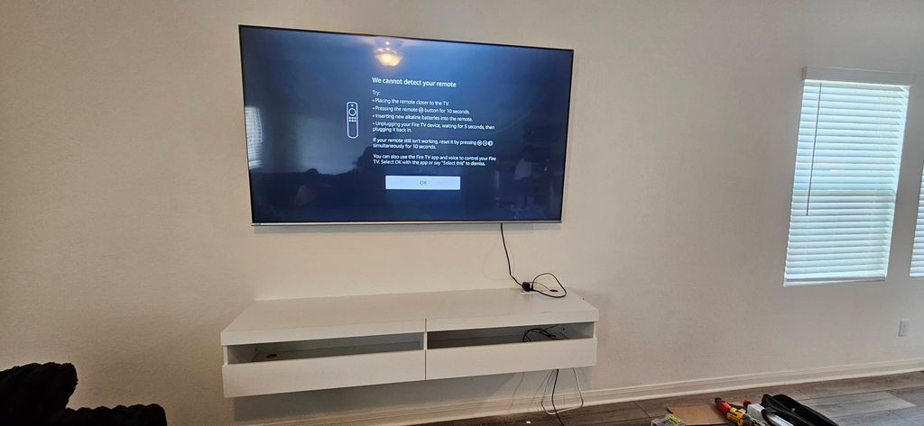 70inch and Floating Shelf installation 