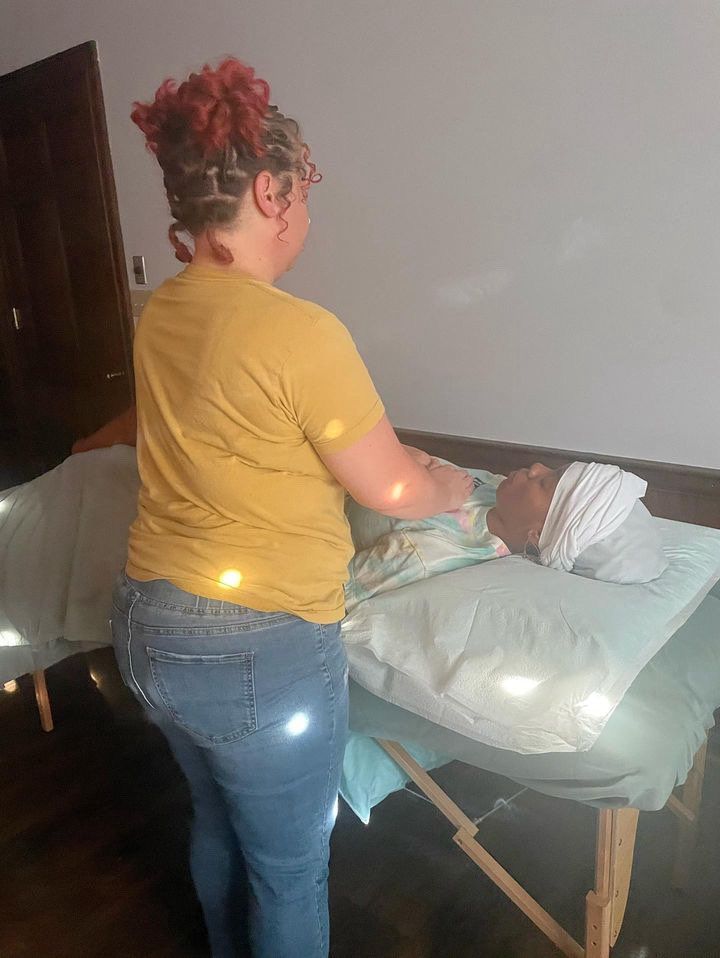 Adashia working with a client