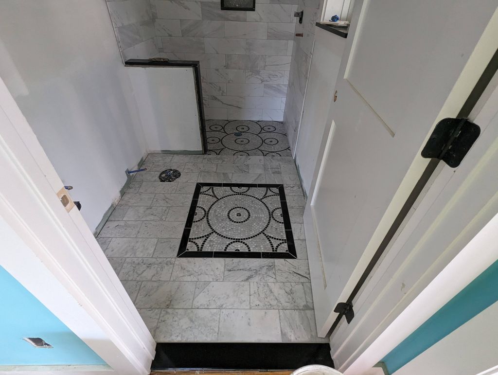 marble floor with inlay and boarder 