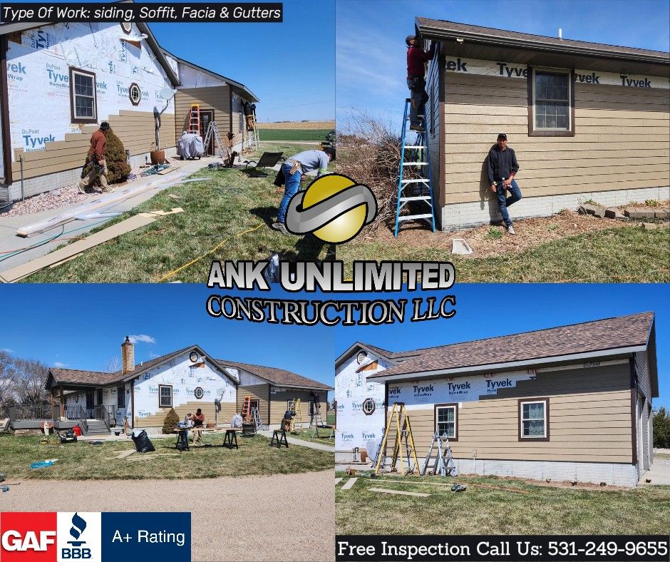 Type Of Work Siding, Soffit, Facia & Gutters