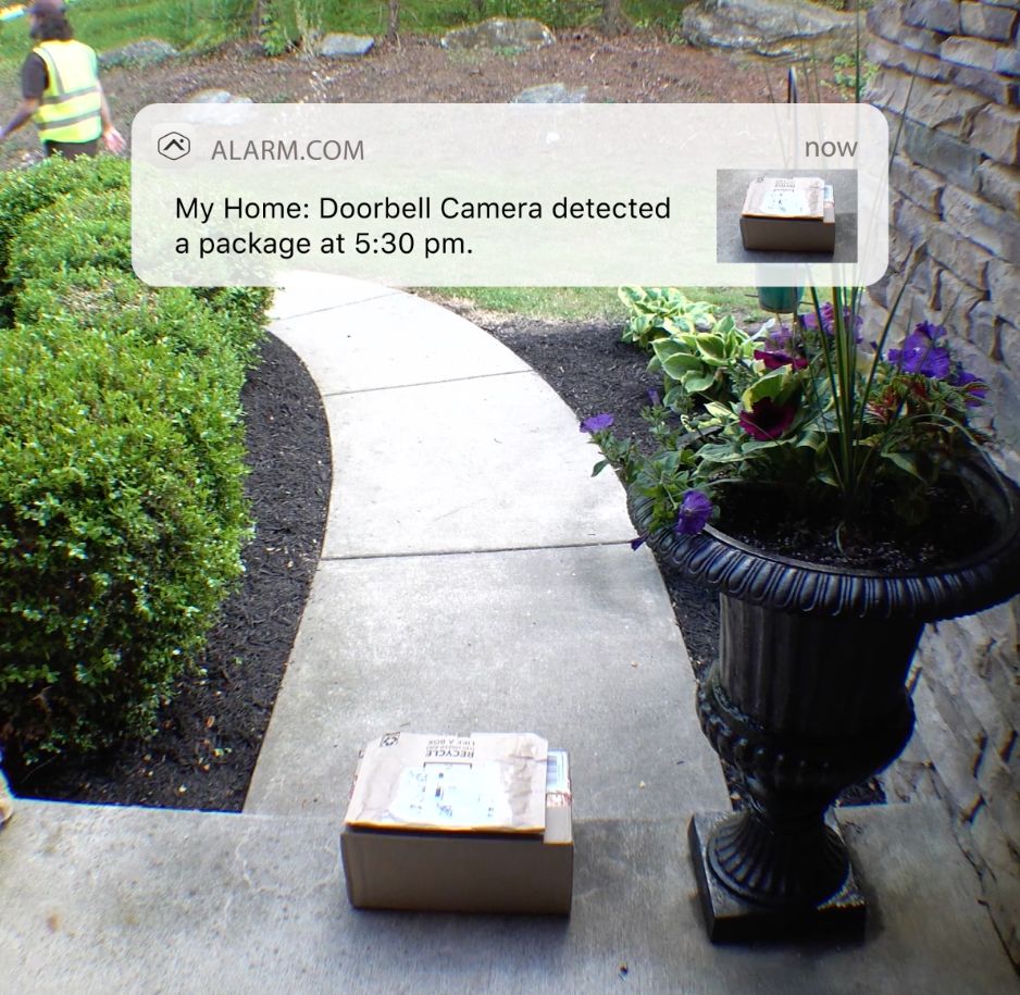 VDB750 Video Doorbell keeping an eye on your packa