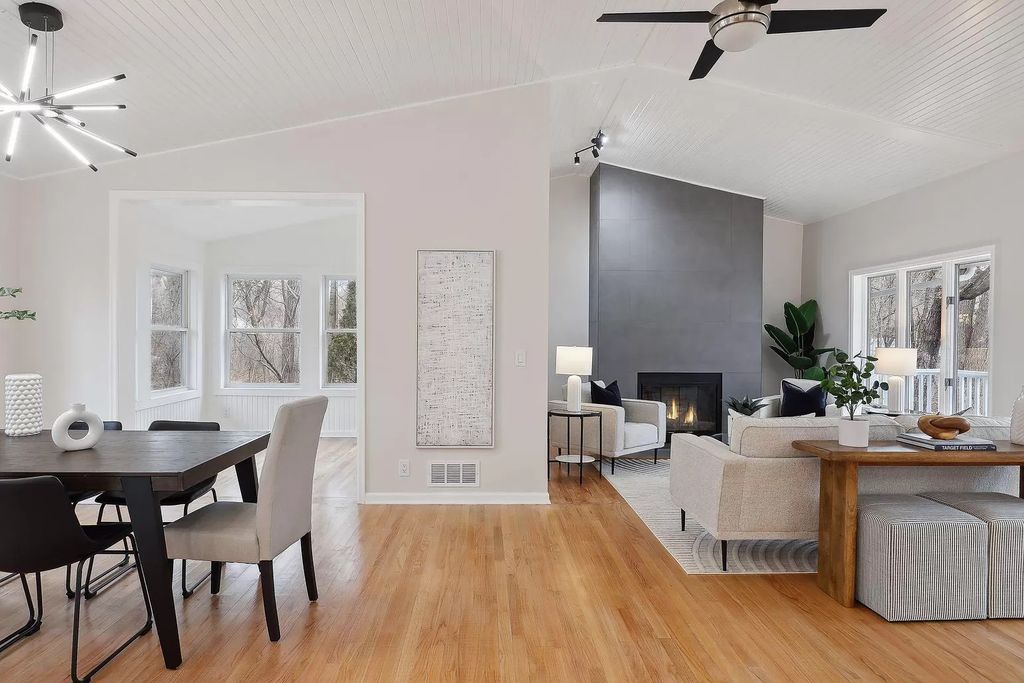 interior paint and tiles on fireplace 