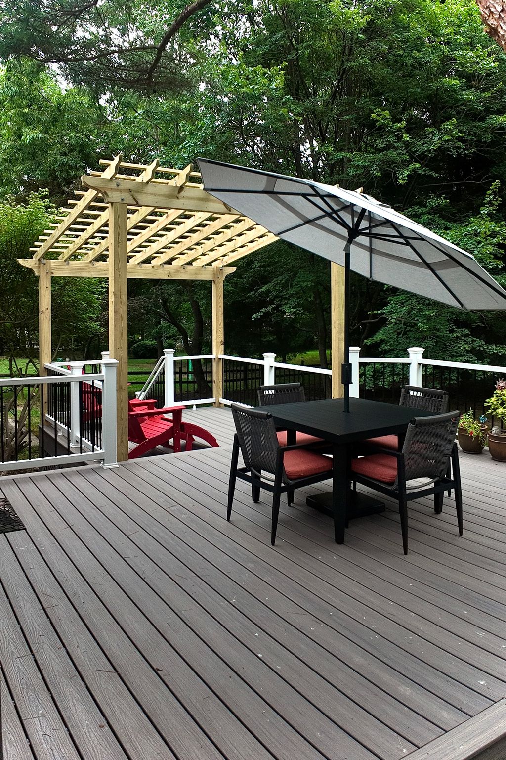 Trex Deck and Pressure Treated Wood Pergola in Her