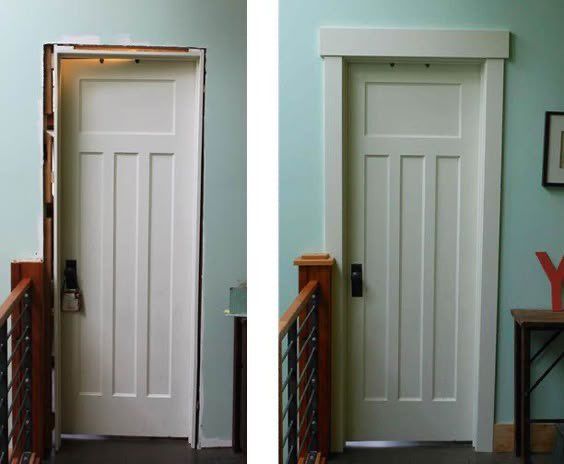 Door trim installation.
