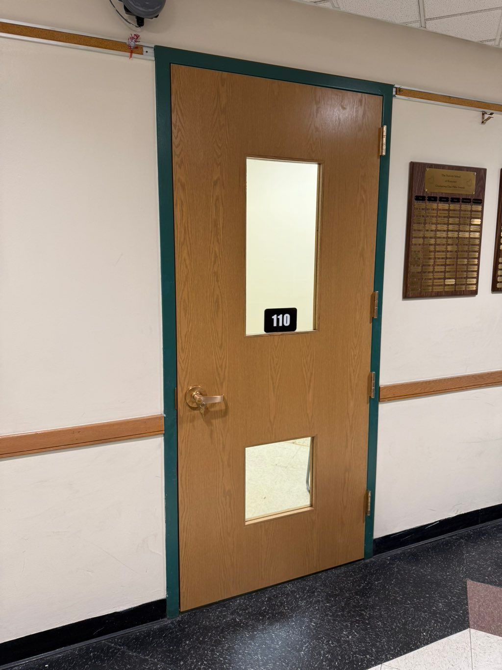 Installed door and hardware