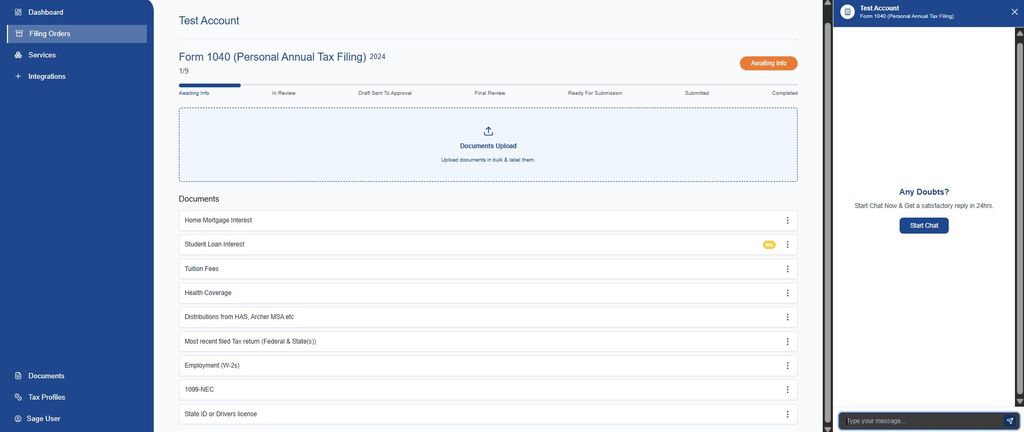 Personal Tax Info Request