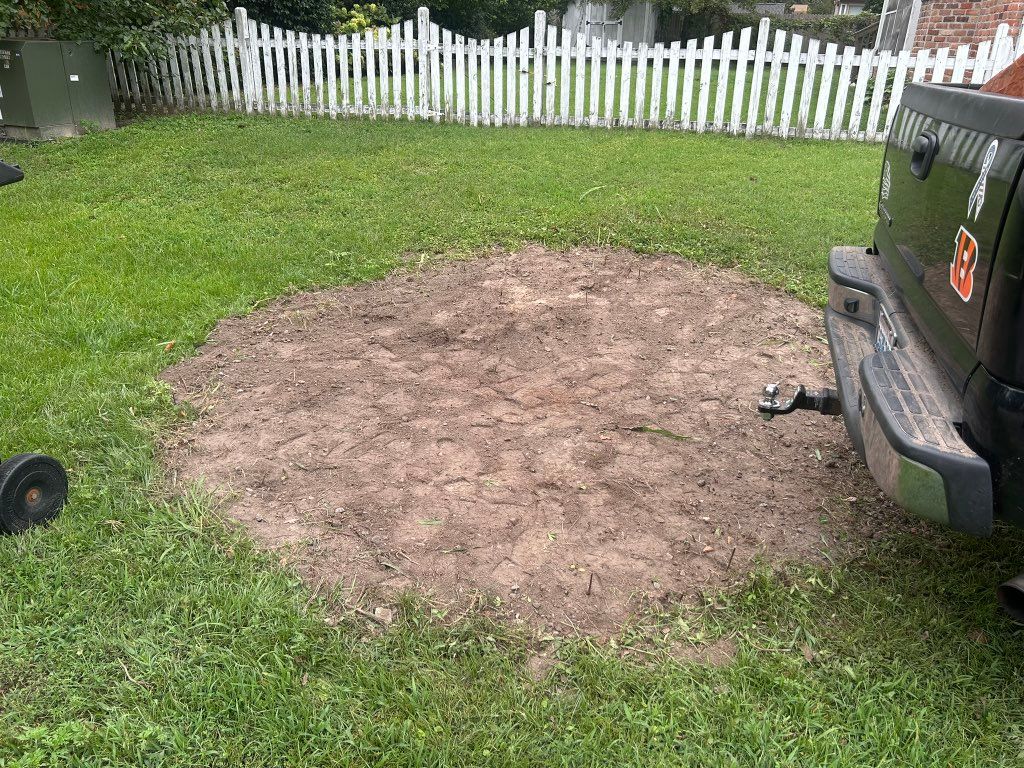 Another angle of dirt pile removed and leveled. 