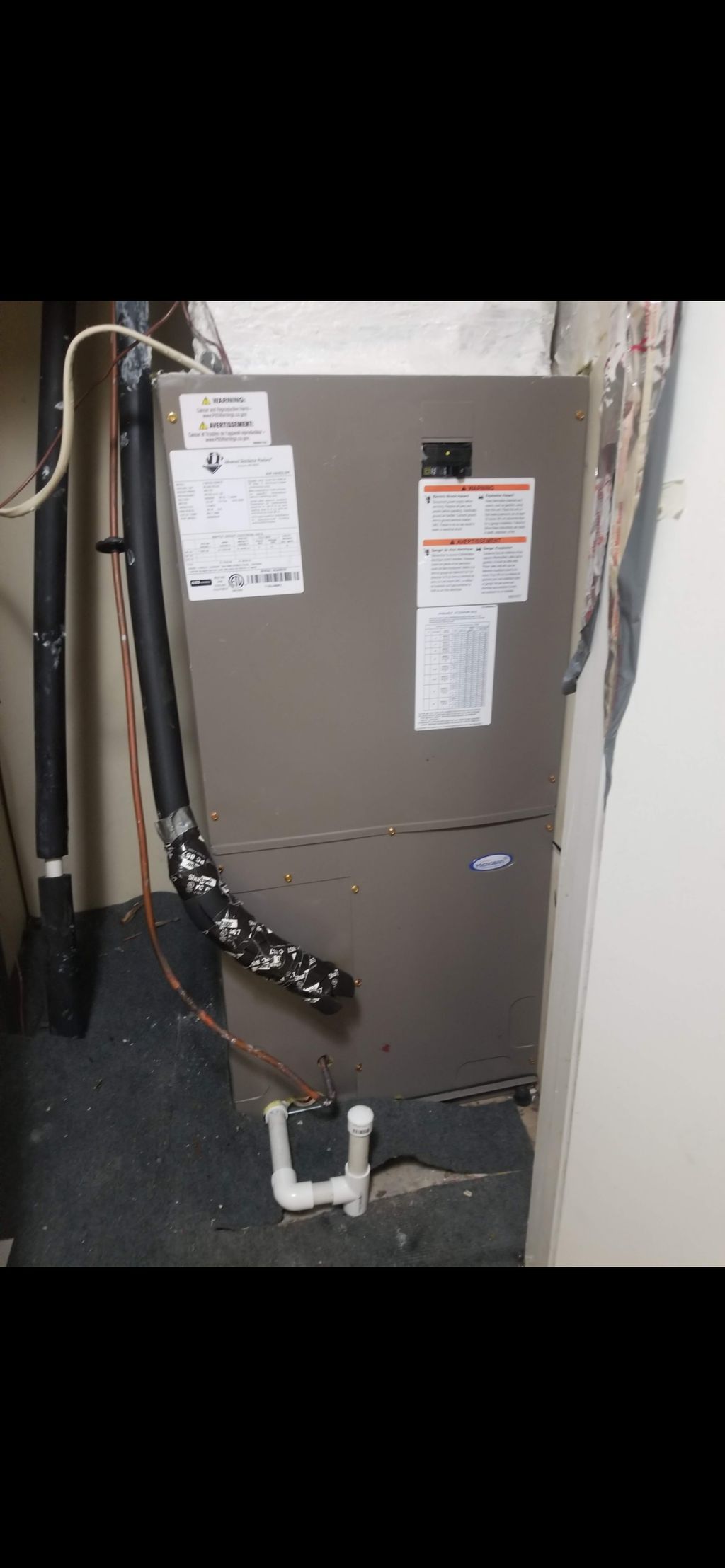 Installed new 2.5-Ton R420-A Up- flow Air Handler 