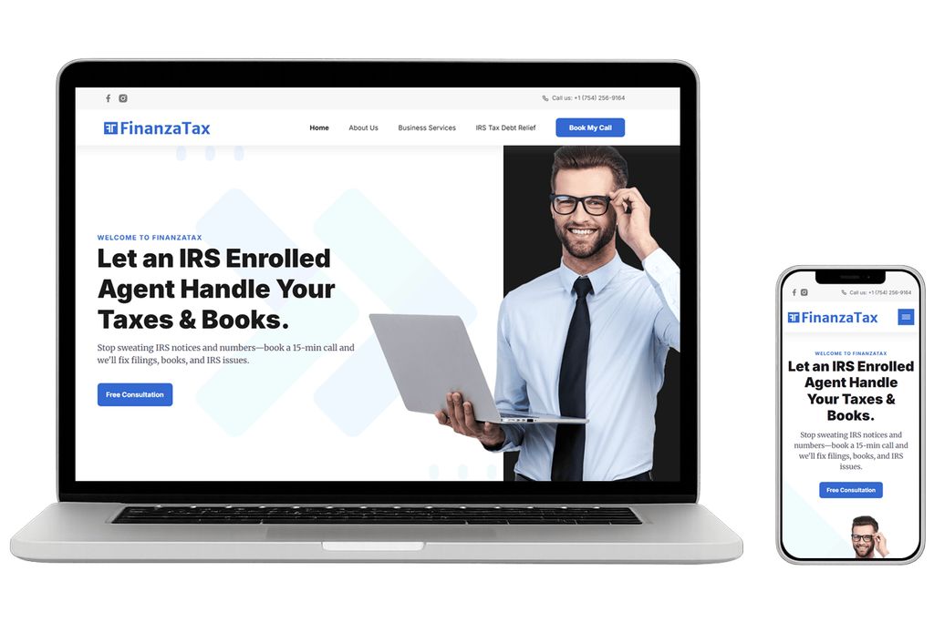 Modern, easy-to-use design for FinanzaTax that loo