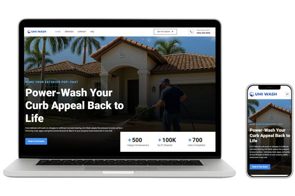 Service-focused website template for Power Wash Co