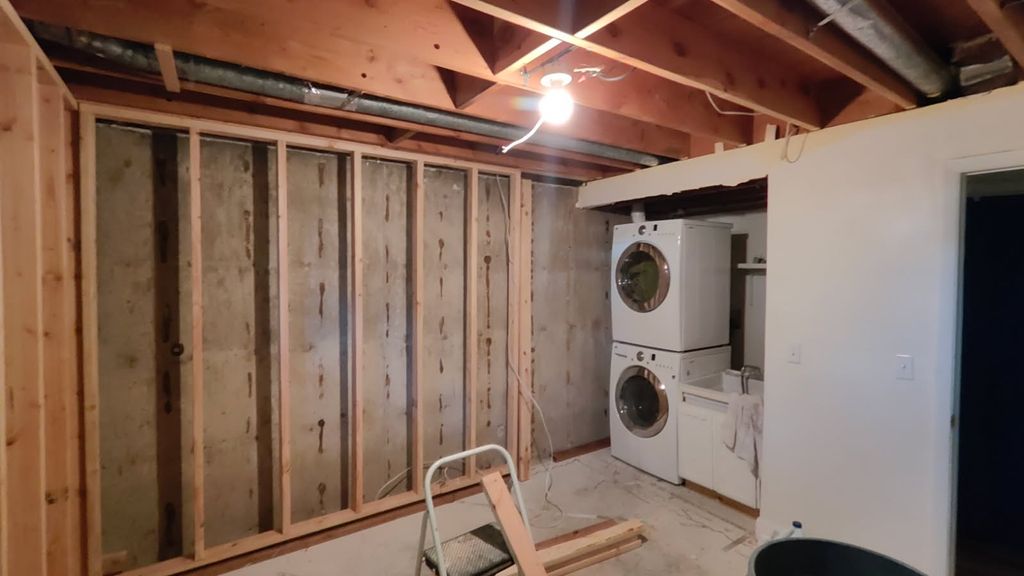 Basement wall and ceiling DURING