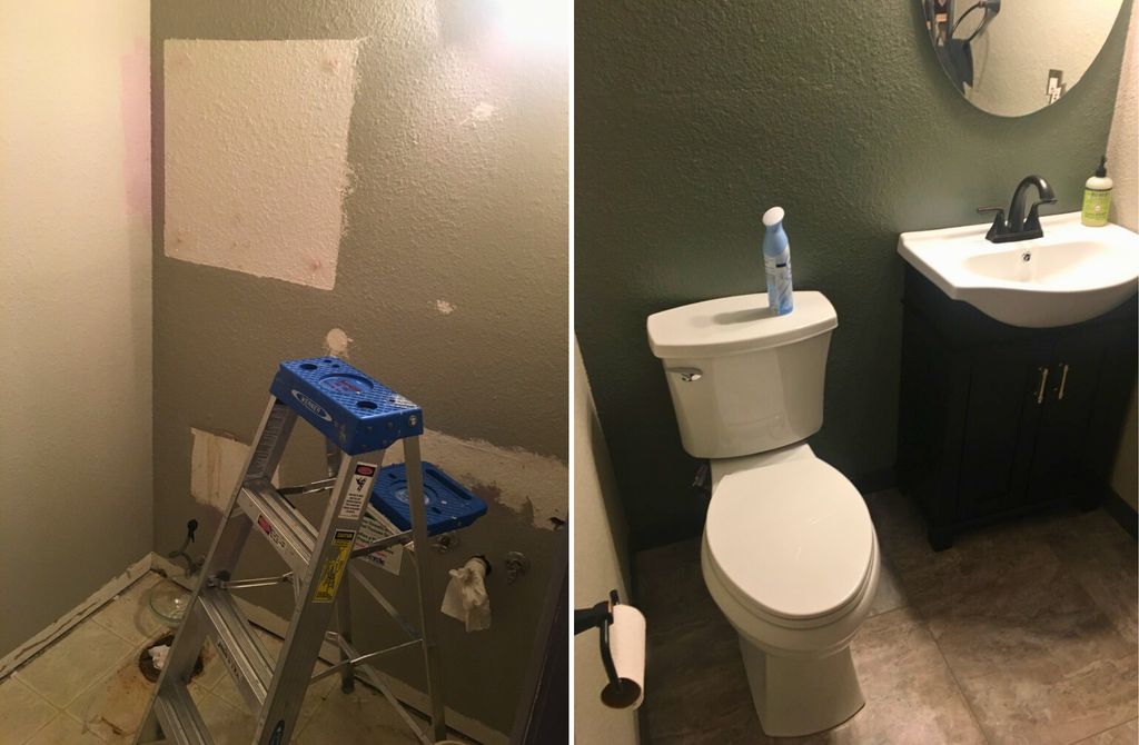 Gave this small bathroom a full refresh — new tile