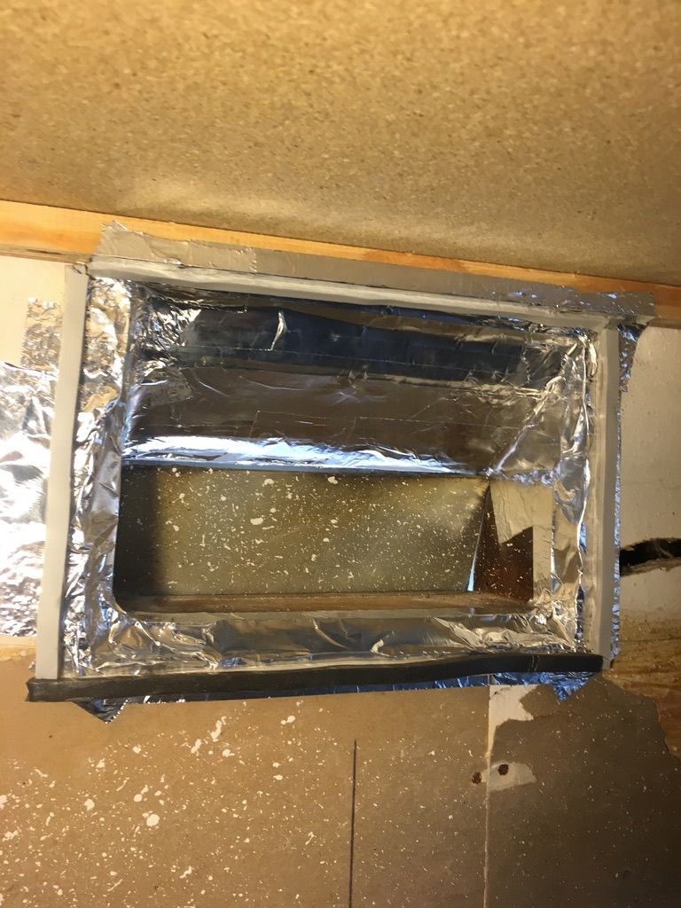 Made a custom sheet metal duct so this microwave v