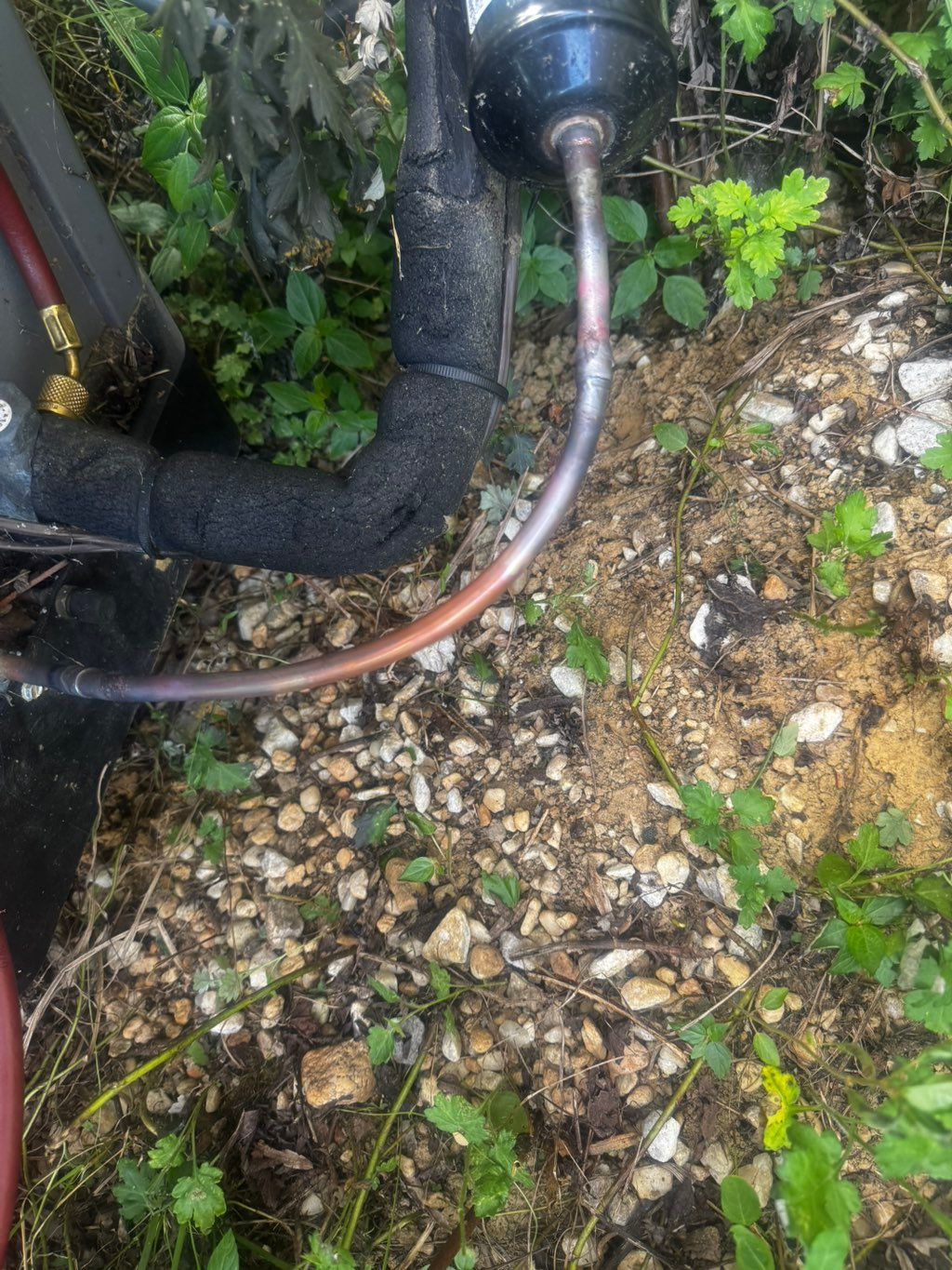 Replaced damaged section of copper pipe and got th