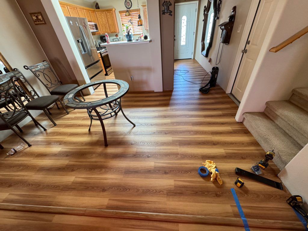 All the vinyl planks are installed: after picture