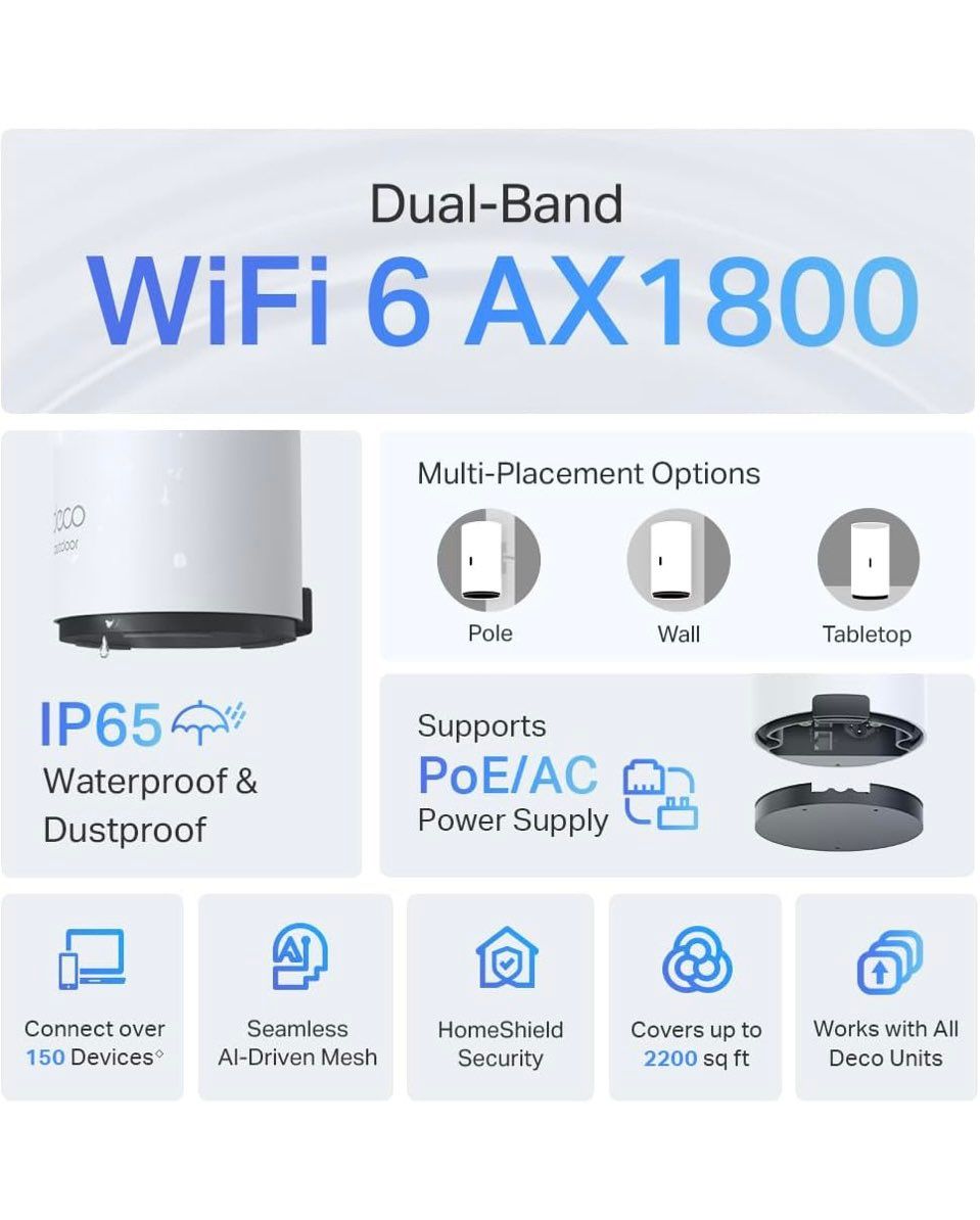 TP-Link Deco X20-OUTDOOR AX1800 Dual-Band Wi-Fi 6 