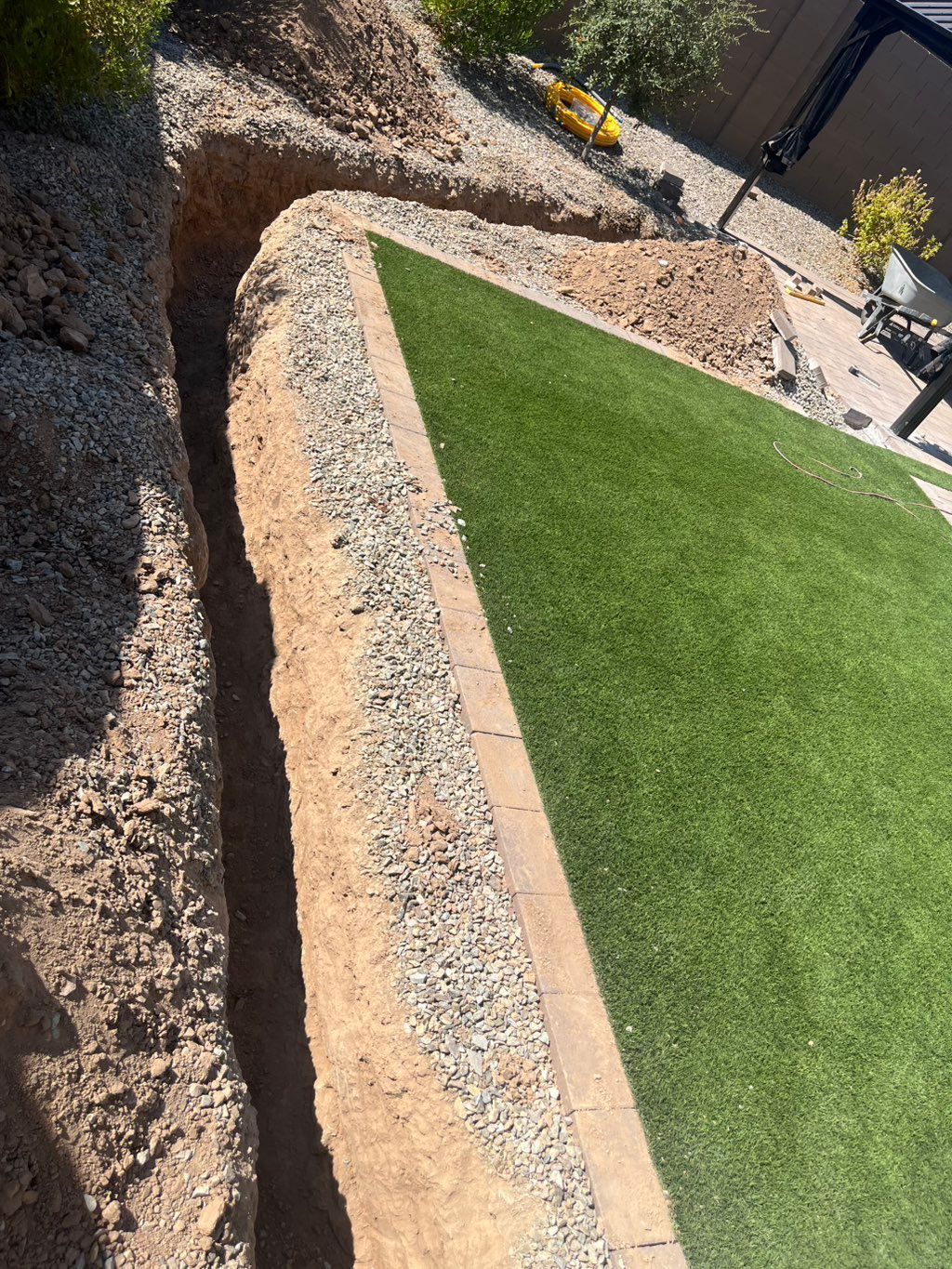 Trench for a Gas line for bbq 
