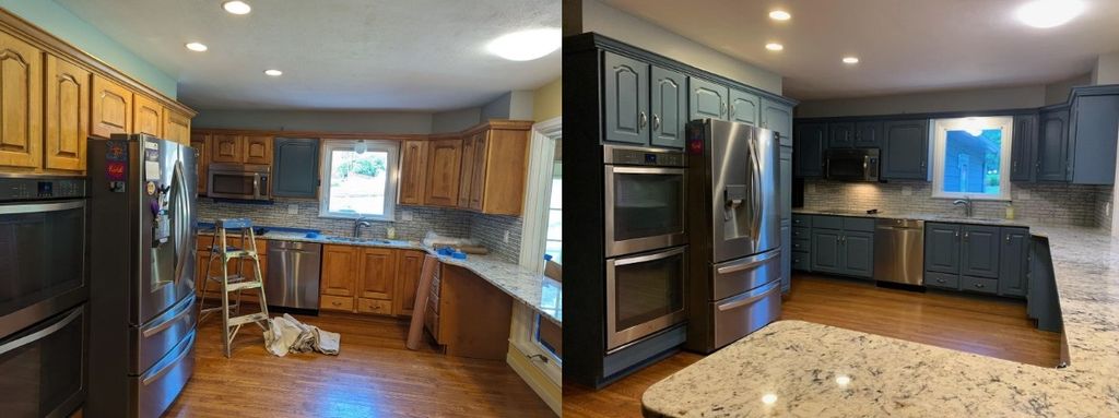 Kitchen Cabinet Painting Before/After
