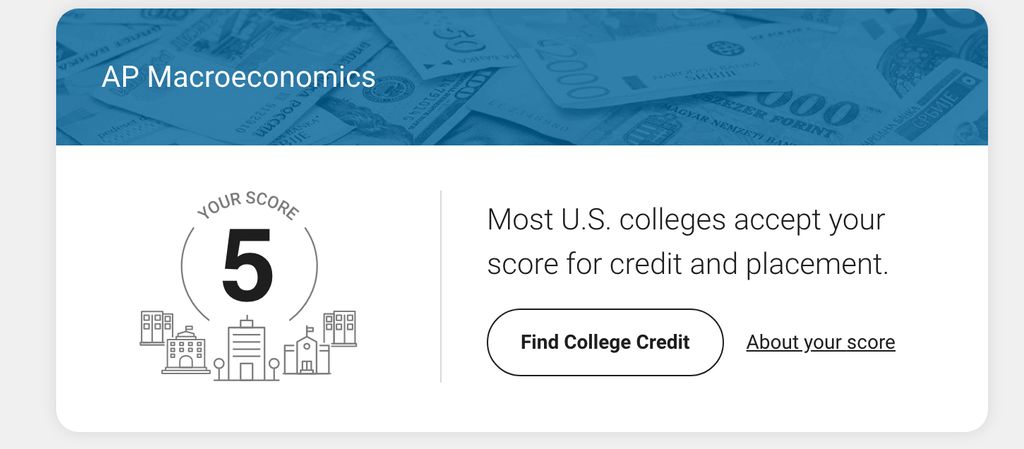 One Student's AP Exam Results.