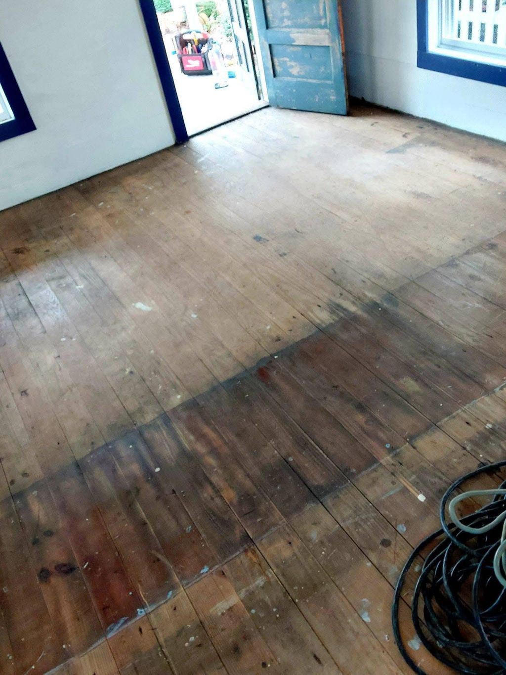 102 yr old Georgia Pine floor(Before)