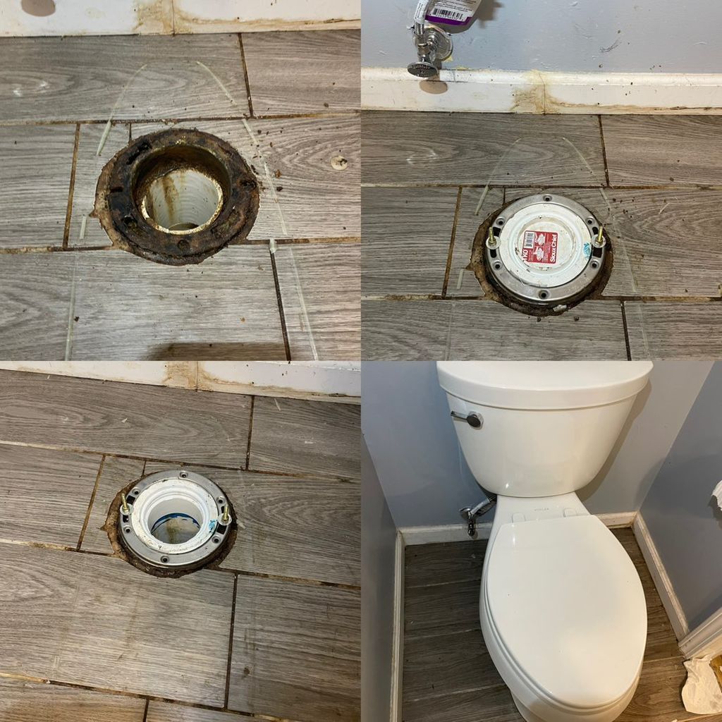 Toilet flange and wax ring replacement 