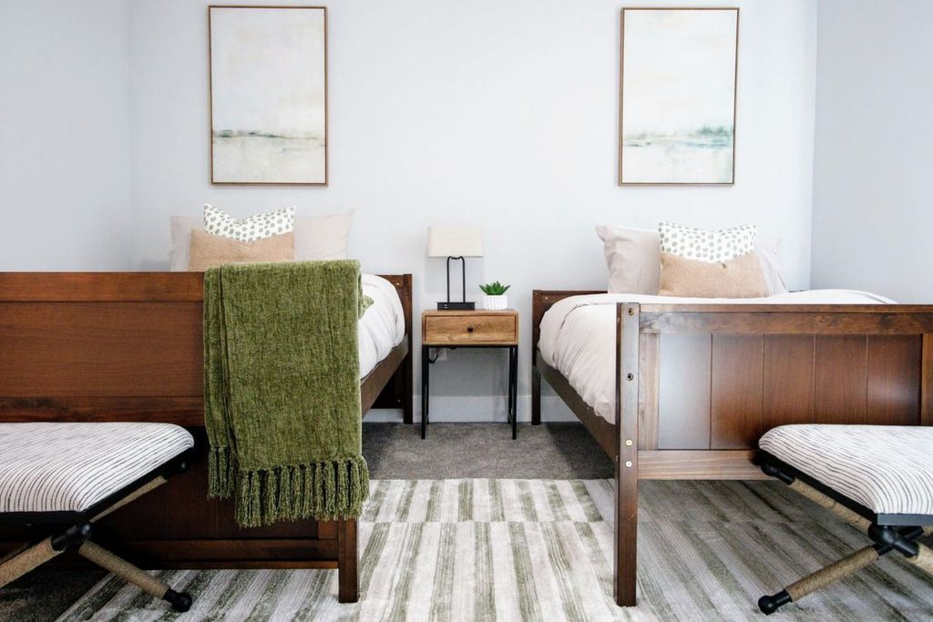 Short-term rental bedroom.