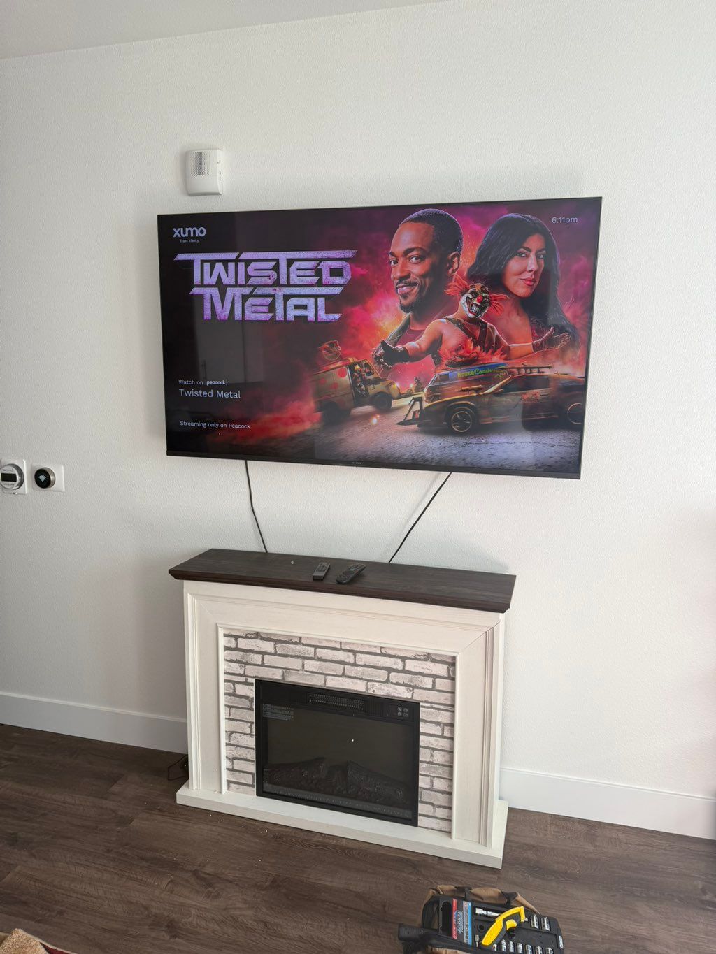 TV mount with fireplace assembly