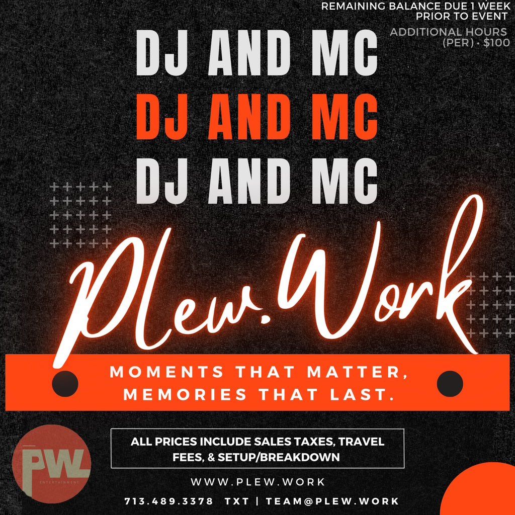 Plew Work - DJ/Officiating & More
