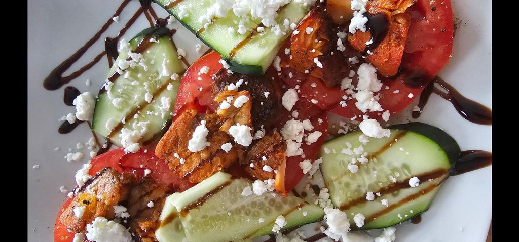 Bacon, Cucumber, Tomato Salad