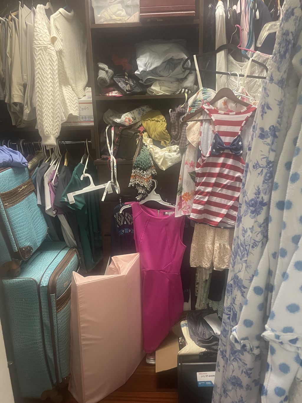 Wife's closet before; unusable. 