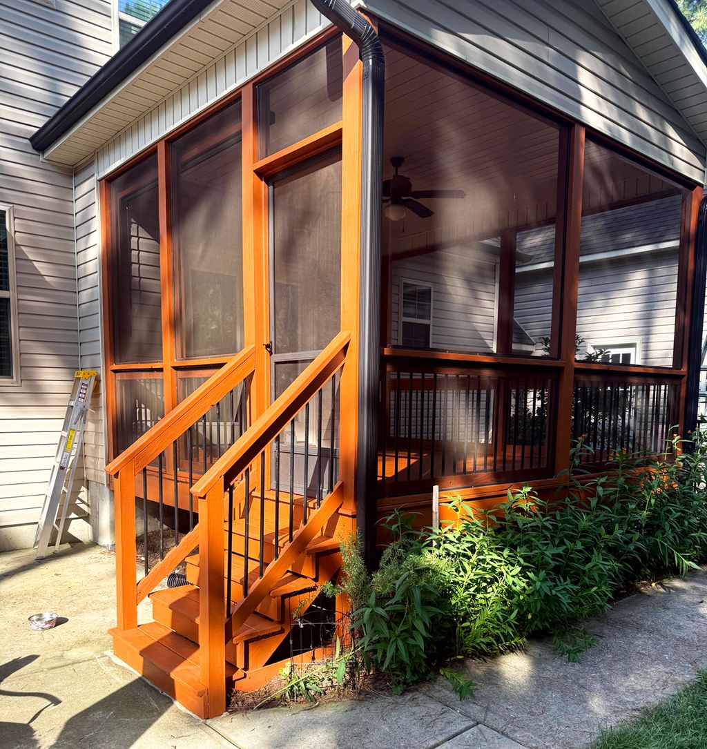 Screened In Porch Staining