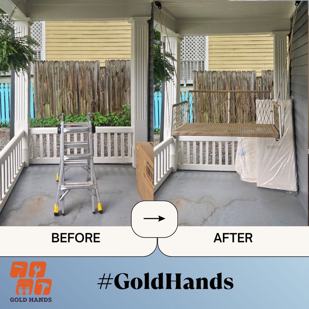 Porch Swing Installation 
