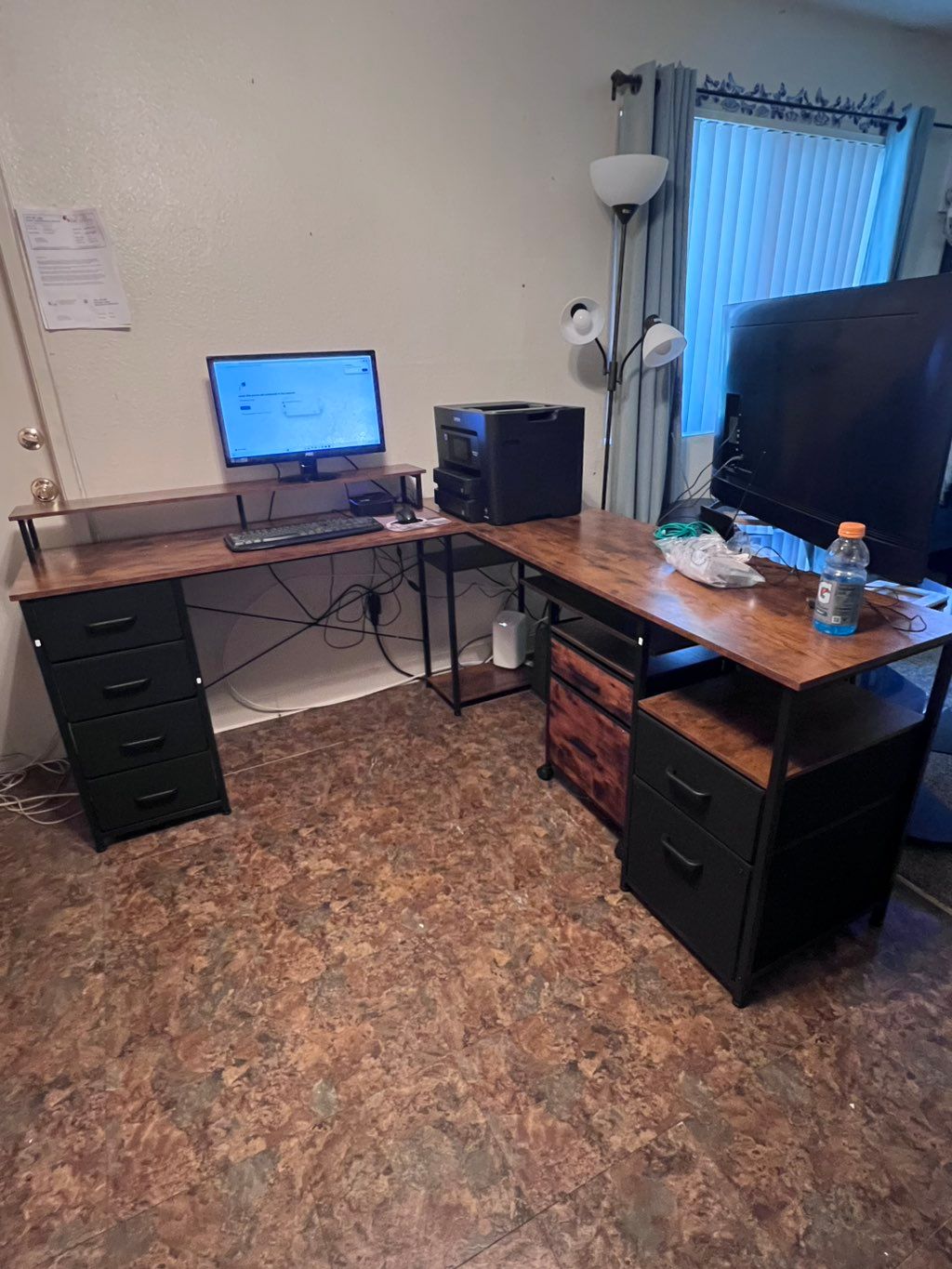 Office Desk assembly L shape (Amazon) $150