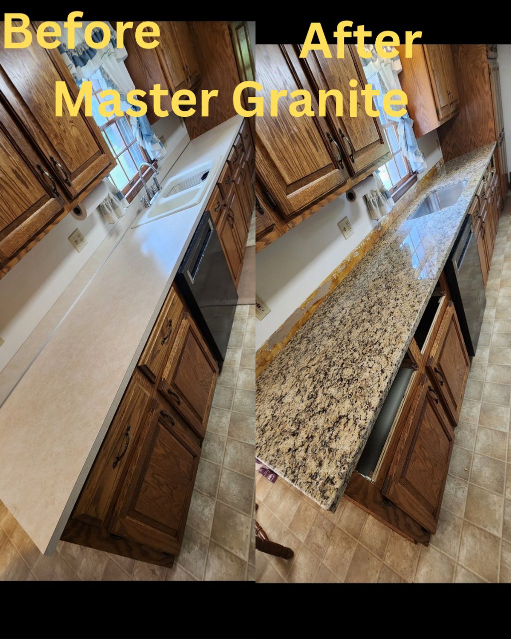 Before and after installation.