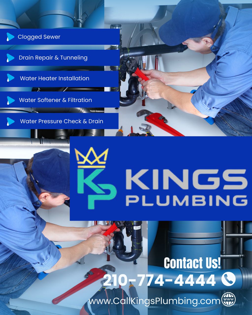 🔧💧 Need a reliable plumber? Kings Plumbing has you