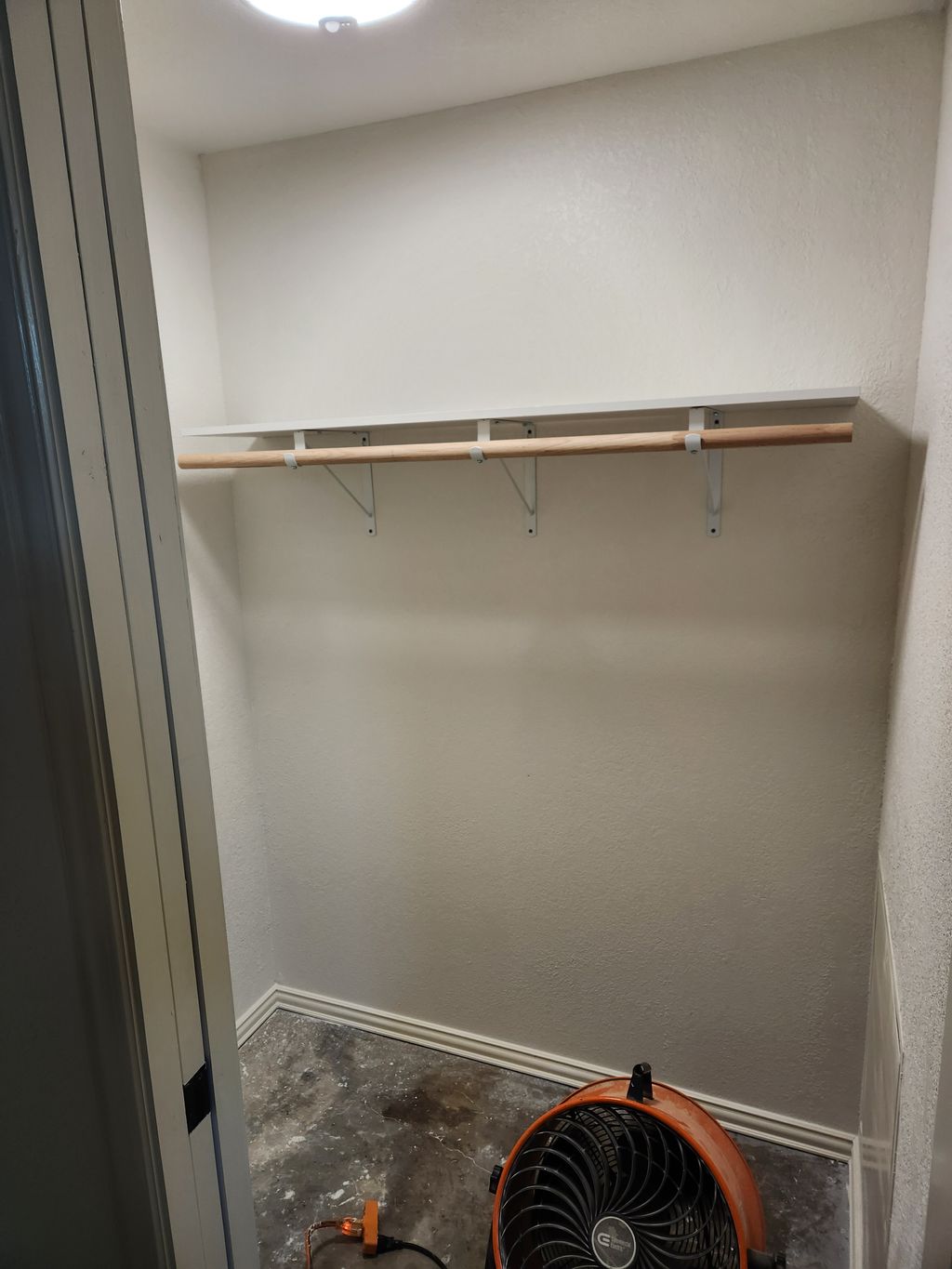 Built New Closet, Added Shelving, Light & Pocket D