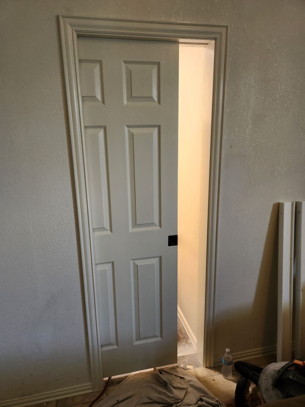 Built New Closet, Added Shelving, Light & Pocket D
