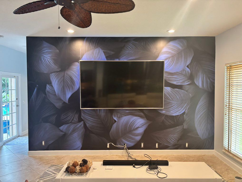 Mural on living room wall