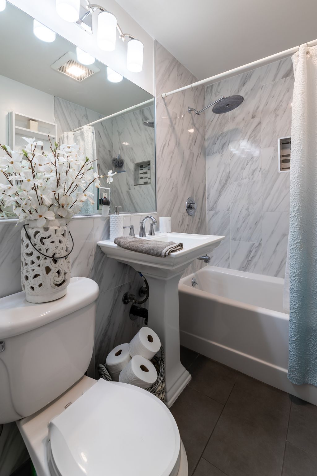 Complete bathroom renovation. Replaced shower tile