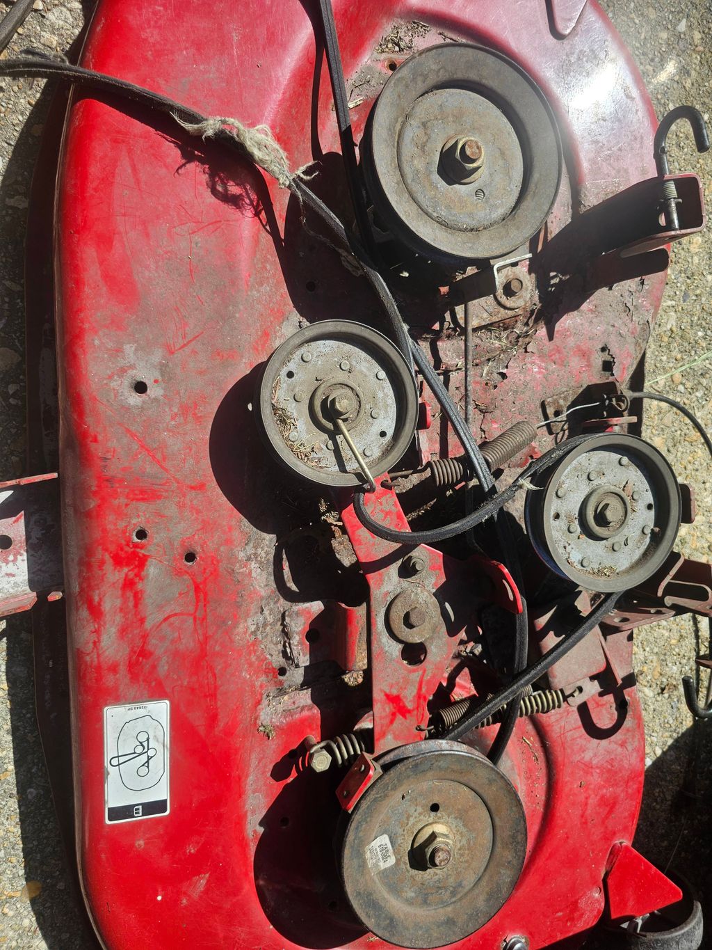 While removing lawnmower deck, we can see that the