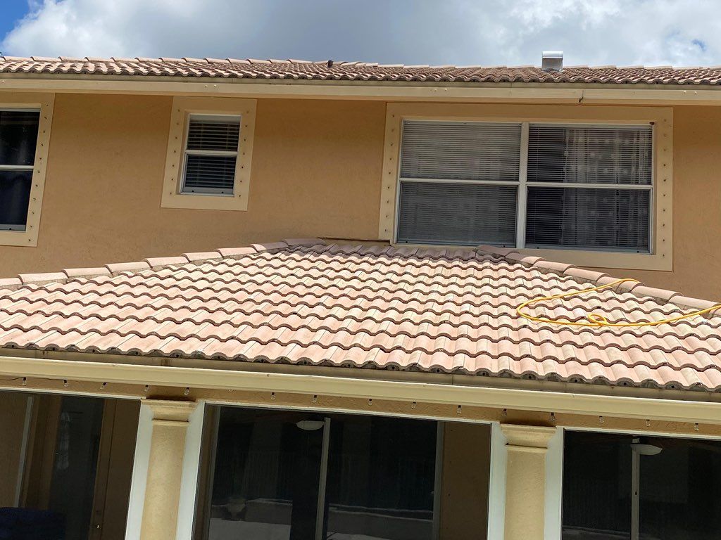 Pressure wash and soft wash barrel tile 