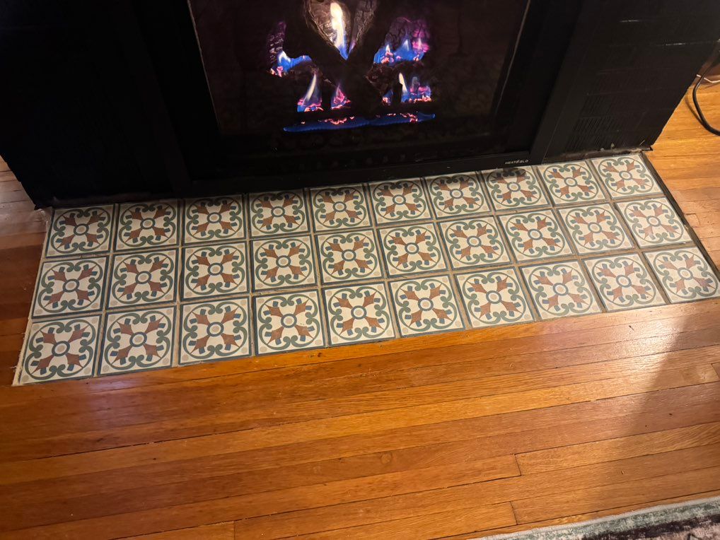 Fireplace tile replacement